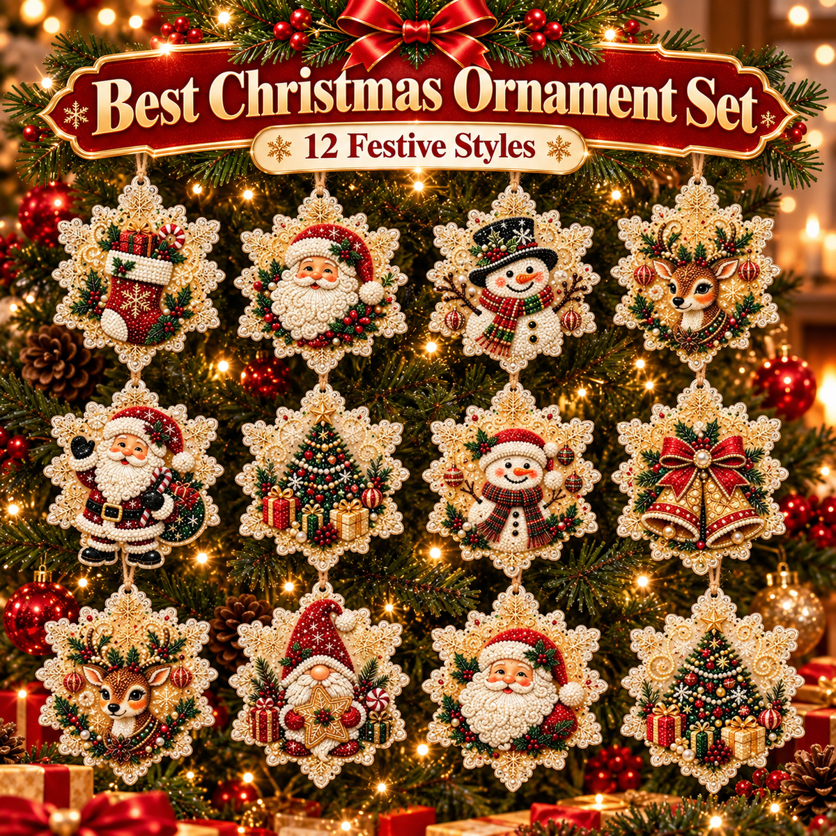 ๐ Christmas DIY Diamond Painting Ornament Kit โ 6 Sparkling Tree Decorations | LIMITED-TIME 50% OFF ๐