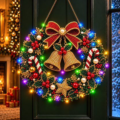 Christmas Diamond Painting Light Wreath  jihe