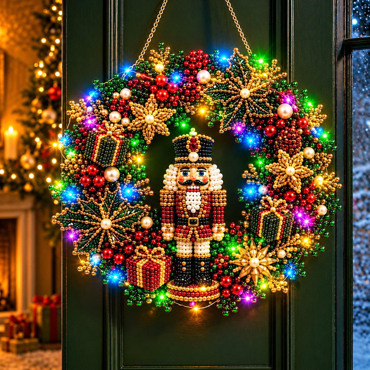 Christmas Diamond Painting Light Wreath  jihe