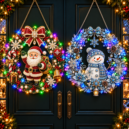 Christmas Diamond Painting Light Wreath  jihe