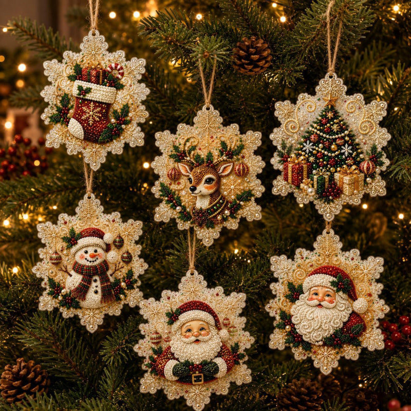 🎄 Christmas DIY Diamond Painting Ornament Kit – 6 Sparkling Tree Decorations | LIMITED-TIME 50% OFF 🎁