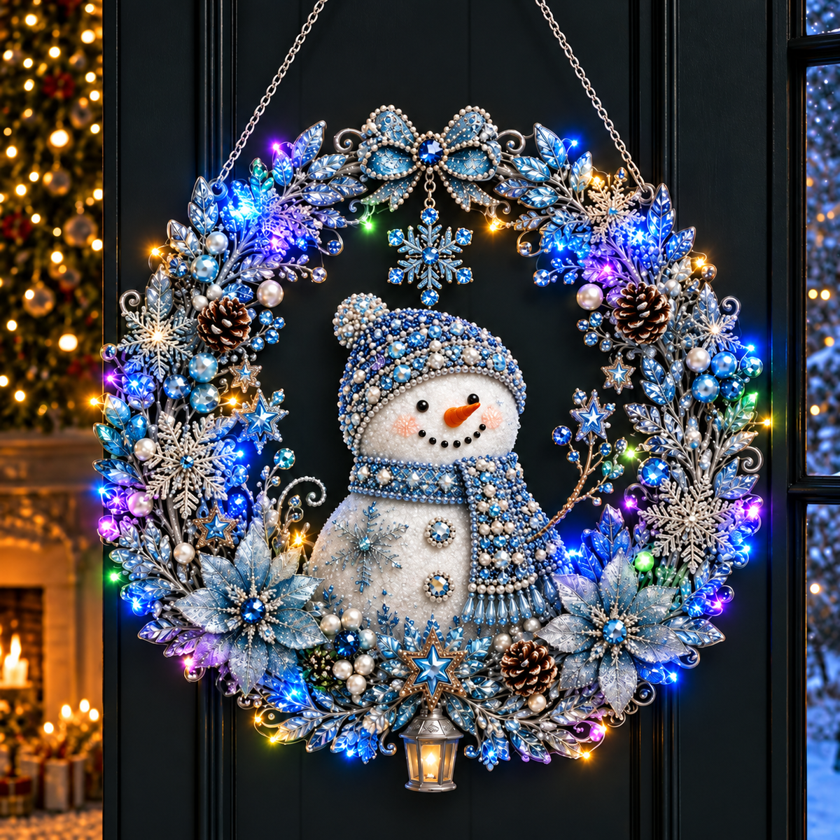 Christmas Diamond Painting Light Wreath  jihe