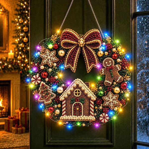 Christmas Diamond Painting Light Wreath  jihe