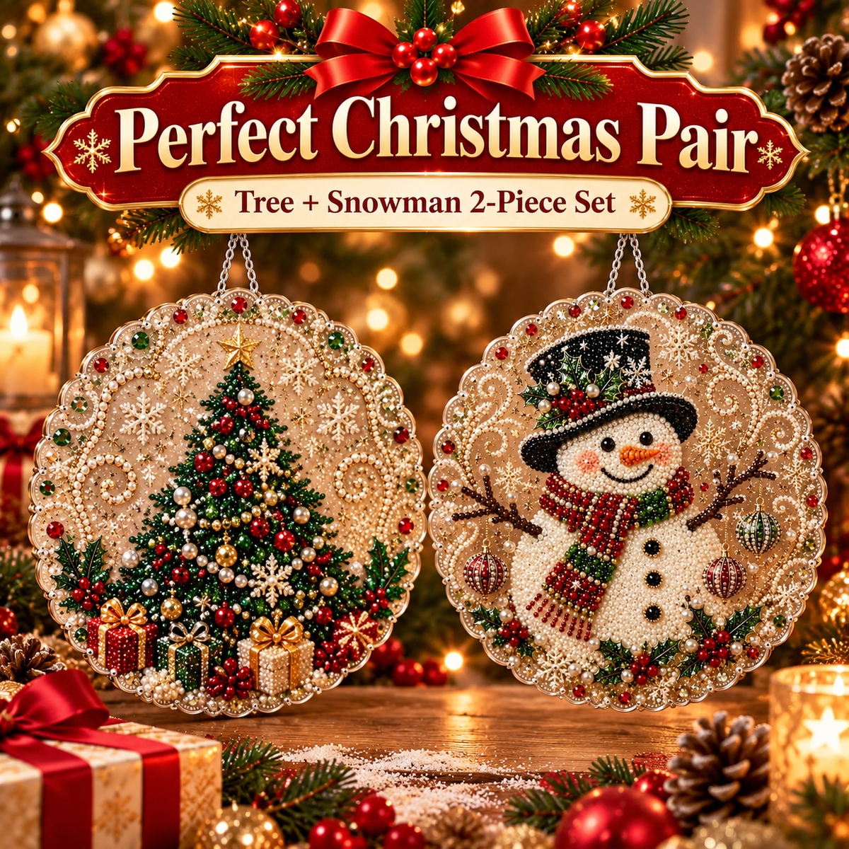🎄 Christmas DIY Diamond Painting Ornament Kit – 6 Sparkling Tree Decorations | LIMITED-TIME 50% OFF 🎁
