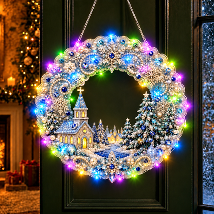 Christmas Diamond Painting Light Wreath  jihe