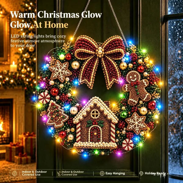 Christmas Diamond Painting Light Wreath  jihe