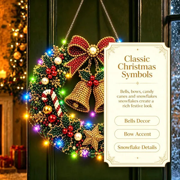 Christmas Diamond Painting Light Wreath  jihe